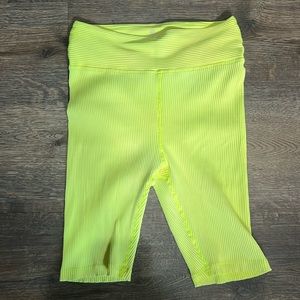 Neon yellow biker shorts